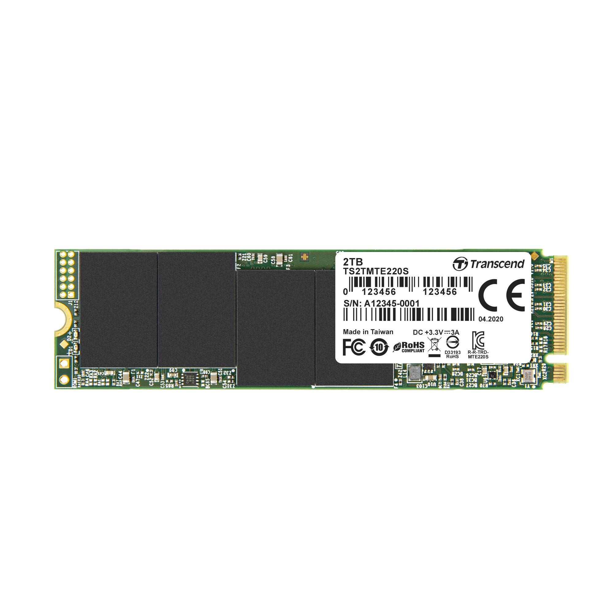 TRANSCEND 2TB SSD internal M.2 2280 PCIe Gen3x4 NVMe TLC DRAM-less