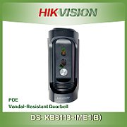 Post exterior videointerfon anti vandal Hikvision DS-KB8113-IME1(B), camera video 2MP Full HD,  vizualizare pe timp de noapte la 3 metri, True WDR,comunicare audio bidirectionala, alimentare POE , interfata retea: PoE,10/100 Mbps self-adapted, 1 x iesire releu, 1 x iesire alarma, IP65,IK09