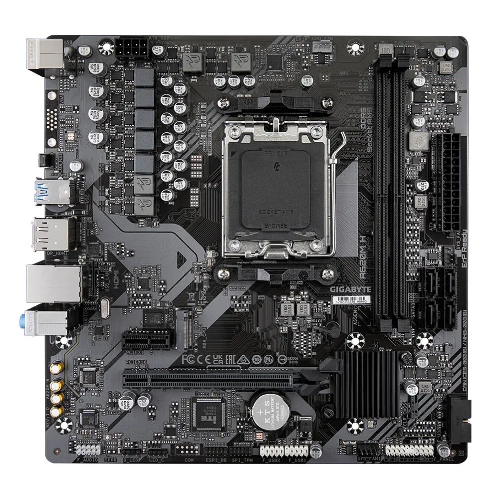 Placa de baza GIGABYTE A620M H, socket AM5, 2x DDR5 UDIMM, 4x SATA, 1x NVMe, 12x USB-A, mATX