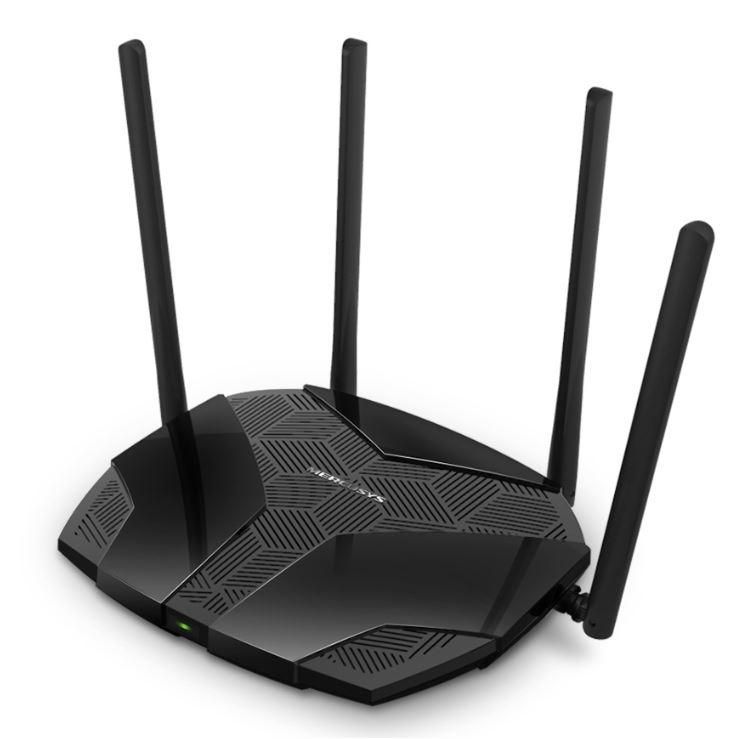 MERCUSYS Mercusys MR60X Dual-Band WiFi 6 Router (AX15000), Standarde wireless: Wi-Fi 802.11ax / ac / a / b / g / n, Viteza wireless:   1201 Mbps (5 GHz) + 300 Mbps (2.4 GHz), Interfata:   1 × Port WAN Gigabit + 3 porturi Gigabit LAN, 4 x Antene externe de 5dBi.