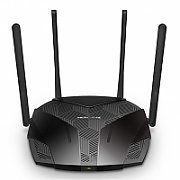 MERCUSYS Mercusys MR60X Dual-Band WiFi 6 Router (AX15000), Standarde wireless: Wi-Fi 802.11ax / ac / a / b / g / n, Viteza wireless:   1201 Mbps (5 GHz) + 300 Mbps (2.4 GHz), Interfata:   1 × Port WAN Gigabit + 3 porturi Gigabit LAN, 4 x Antene externe de 5dBi.