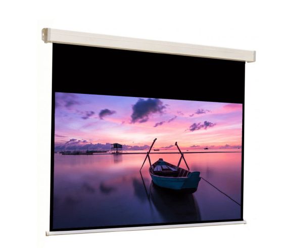 Ecran de proiectie manual, cu prindere in tavan/perete Sopar Platinum, format 16:9, suprafata de proiectie 300x208 cm, diagonala - inch, unghi de vizionare 120°, din aluminiu