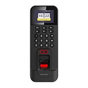 Controler de acces biometric stand alone Hikvision cu tastatura si cartele de proximitate MIFARE, DS-K1T804AMF Capacitate de stocare: 3,000cartele, 3,000 amprente si 100,000 evenimente Suporta functii de Access Control si  Time Attendance display LCD2.4-inch Distanta de citire: 0-5cm