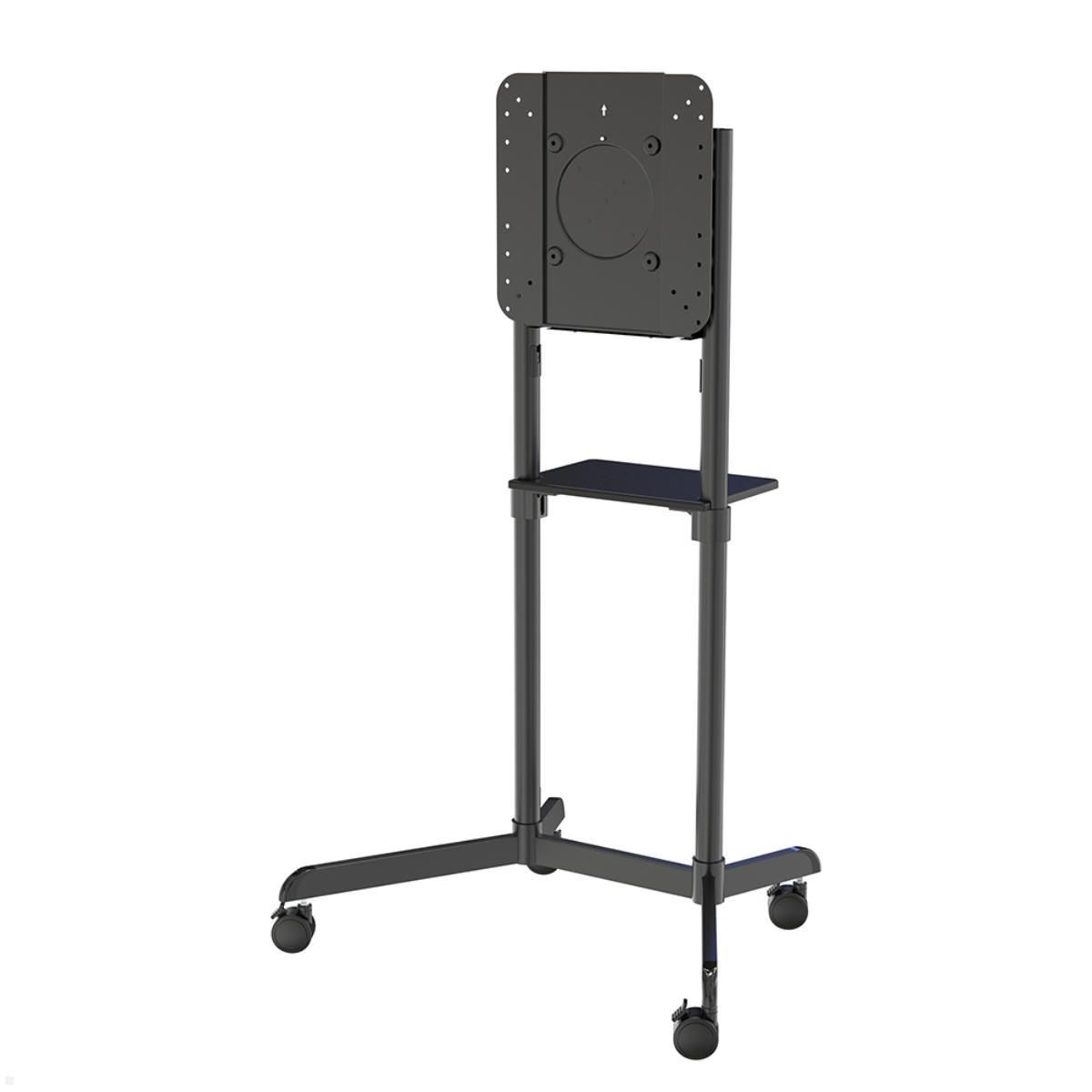 Neomounts by Newstar NS-M1250BLACK Mobile Monitor/TV Floor Stand for 37- 70  screen - Black  Specifications General Min. screen size*: 37 inch Max. screen size*: 70 inch Min. weight: 0 kg Max. weight: 70 kg Screens: 1 VESA pattern: 200x200, 200x300, 200x400, 300x200, 300x300, 350x350, 400x200