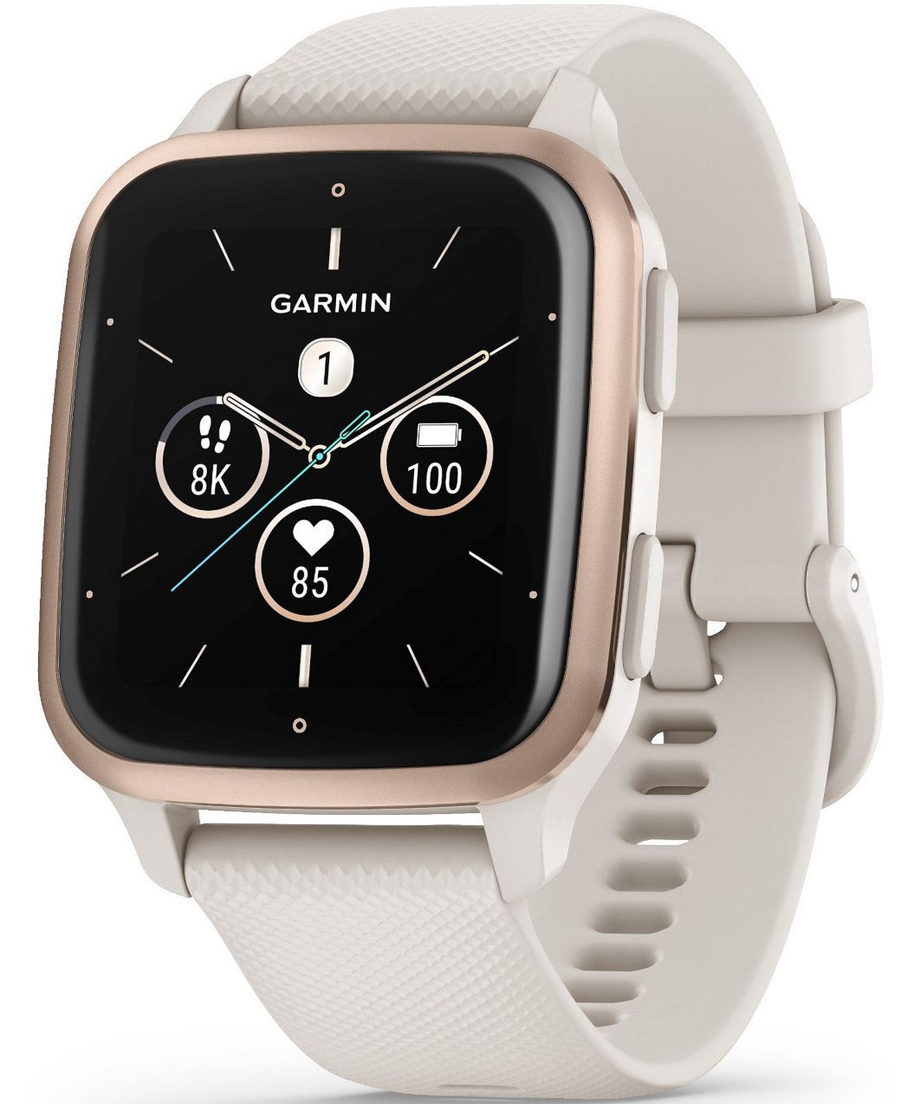 Smartwatch Garmin Venu SQ2 Ivory/Peach - Music Ed., display AMOLED, diagonala display: 1.41″ (35.9 mm), autonomie de pana la 11 zile (12 zile in Battery saver mode), Ivory/Peach_2
