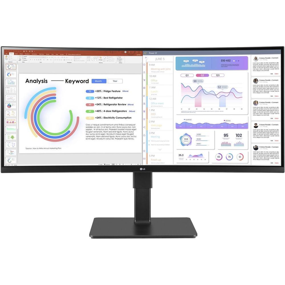 Monitor 34 inch LED LG Electronics 34BQ77QB-B 3440 x 1440 pixeli, 60 Hz, 5 ms, Negru