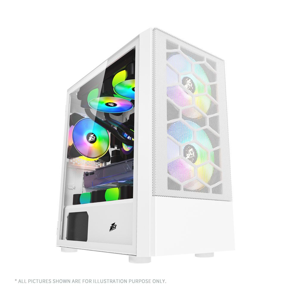  Case X4-M(M-ATX)  WHITE, FRONT PANEL:METAL MESH COVER LEFT SIDE PANEL:TEMPERED GLASS 