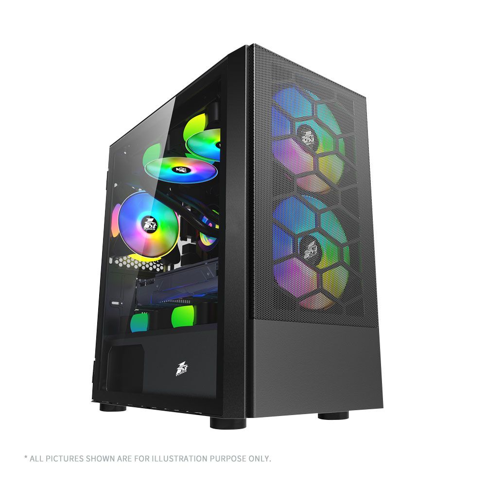 Case X4-M(M-ATX)  BLACK, FRONT PANEL:METAL MESH COVER LEFT SIDE PANEL:TEMPERED GLASS 