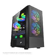  Case X4-M(M-ATX)  BLACK, FRONT PANEL:METAL MESH COVER LEFT SIDE PANEL:TEMPERED GLASS 