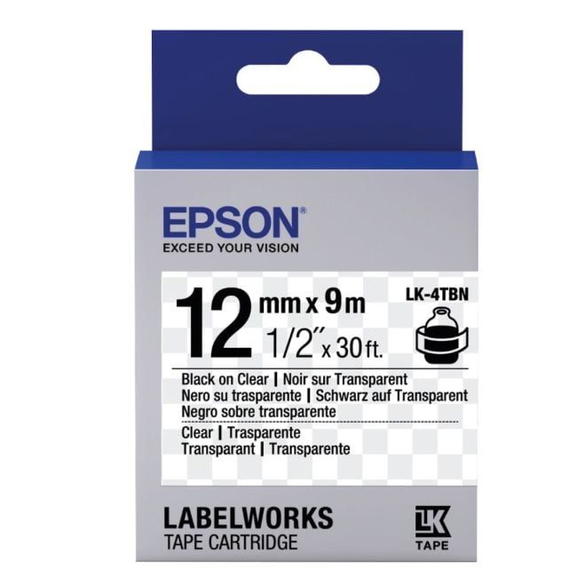 Epson Label Cartridge Transparent LK-4TBN Black/Transparent 12mm (9m)