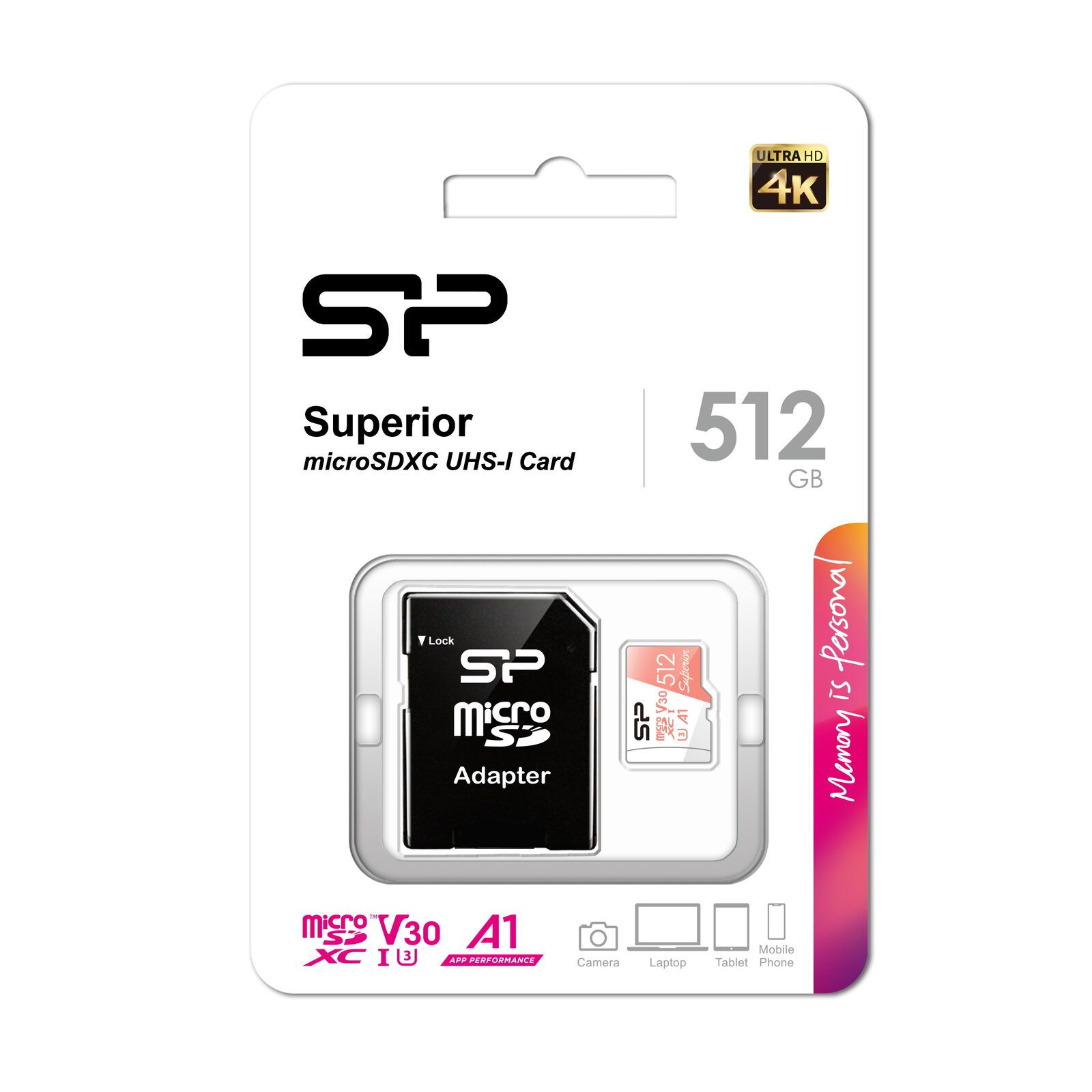 SILICON POWER memory card Superior Micro SDXC 512GB UHS-I A3 V30