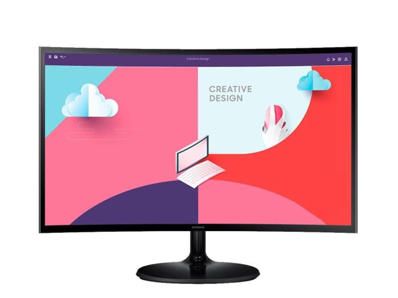 MONITOR SAMSUNG LS24C360EAUXEN 24 inch, Curvature: 1800R , Panel Type: VA, Resolution: 1920x1080, Aspect Ratio: 16:9,  Refresh Rate:60Hz, Response time GtG: 4ms, Brightness: 250 cd/m², Contrast (static): 3000 : 1, Viewing angle: 178º(R/L), 178º(U/D), Color Gamut (NTSC/sRGB/Adobe RGB/DCI-P3): 72%