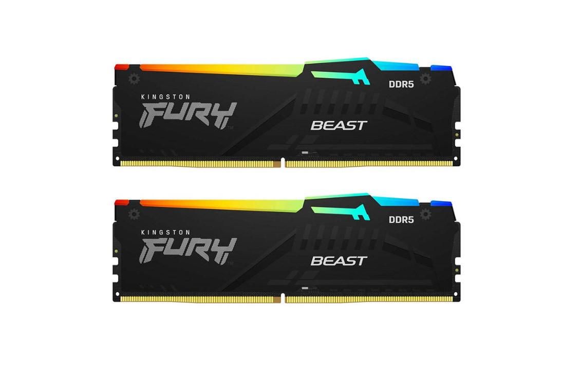 Memorie Kingston FURY Beast 32 GB DDR5 5600 MHz CL36, kit 2 x 16 GB, XMP 3.0, EXPO, Negru, RGB