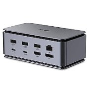 Docking station Lindy, interfete: USB-C la 6x USB-A/ 1x USB-C/1x RJ45/ 1x DisplayPort/1x HDMI/ 1x SD & 1x Micro SD/ 1x 3,5 mm/ 1x USB-C PD(power delivery), latime de banda 10Gbps, 10/100/1000 Mbps, rezolutie maxima (intrare) 7680x4320@60Hz, rezolutie maxima (iesire): un singur display 7680x4320