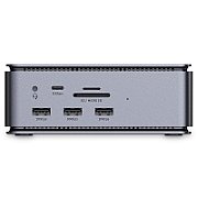 Docking station Lindy, interfete: USB-C la 6x USB-A/ 1x USB-C/1x RJ45/ 1x DisplayPort/1x HDMI/ 1x SD & 1x Micro SD/ 1x 3,5 mm/ 1x USB-C PD(power delivery), latime de banda 10Gbps, 10/100/1000 Mbps, rezolutie maxima (intrare) 7680x4320@60Hz, rezolutie maxima (iesire): un singur display 7680x4320