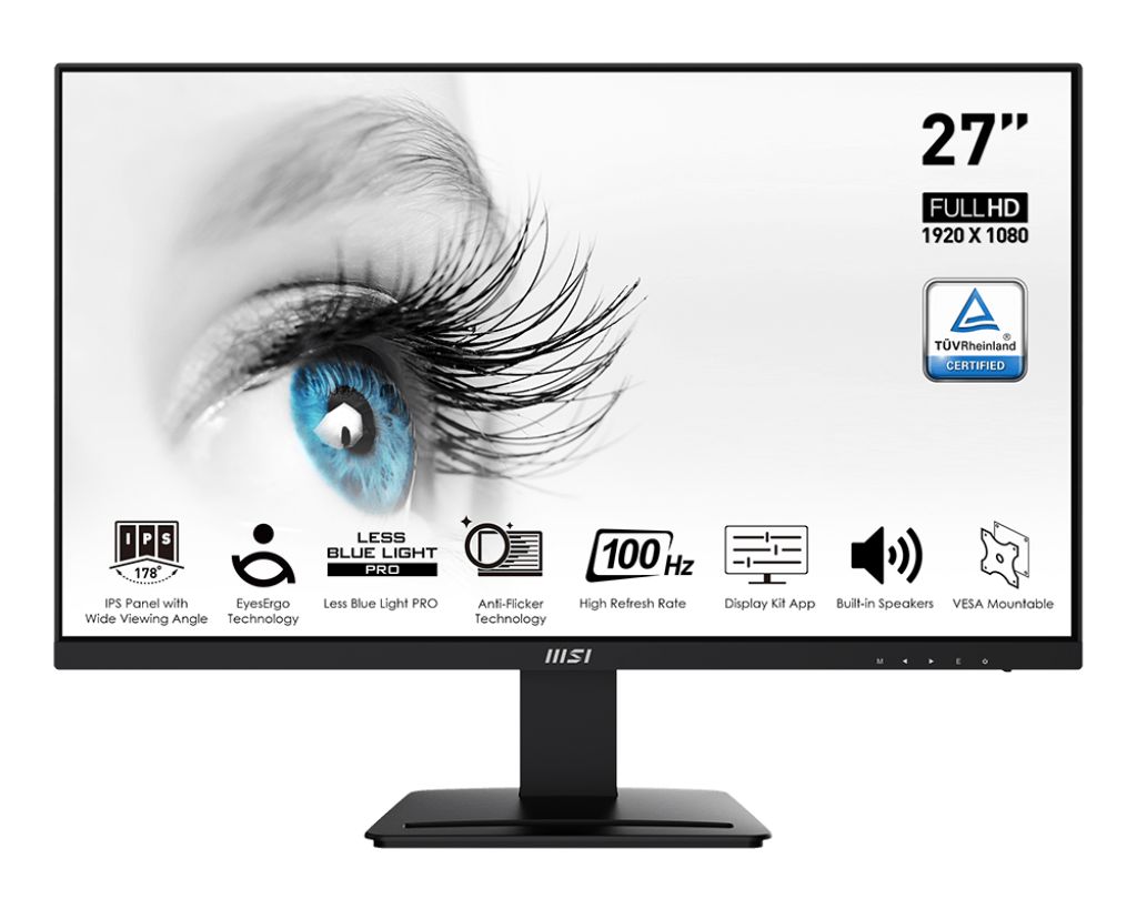 Monitor 27 inch LED MSI PRO MP273A 1920 x 1080 pixeli, 100 Hz, 1 ms, Negru