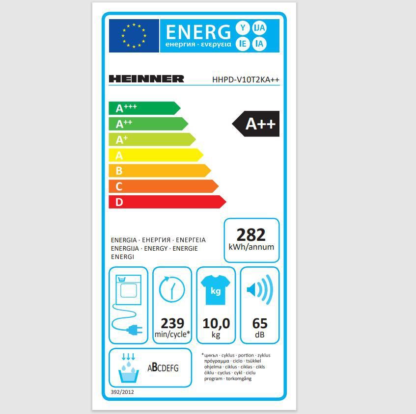 Uscator de rufe cu pompa de caldura Heinner HHPD-V10T2KA++, Capacitate incarcare 10kg, Clasa energetica A++, 15 programe de uscare, Display LED, Program rapid camasi 20 min, Program expres 34 min, Program Baby Care, Functie Start intarziat, Functie anti-sifonare, Usa Reversibila, Lumina cuva