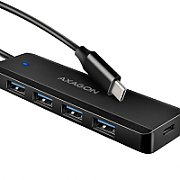 HUE-C1C, 4x USB 3.2 Gen 1, 0.2m, USB Type-C, Negru