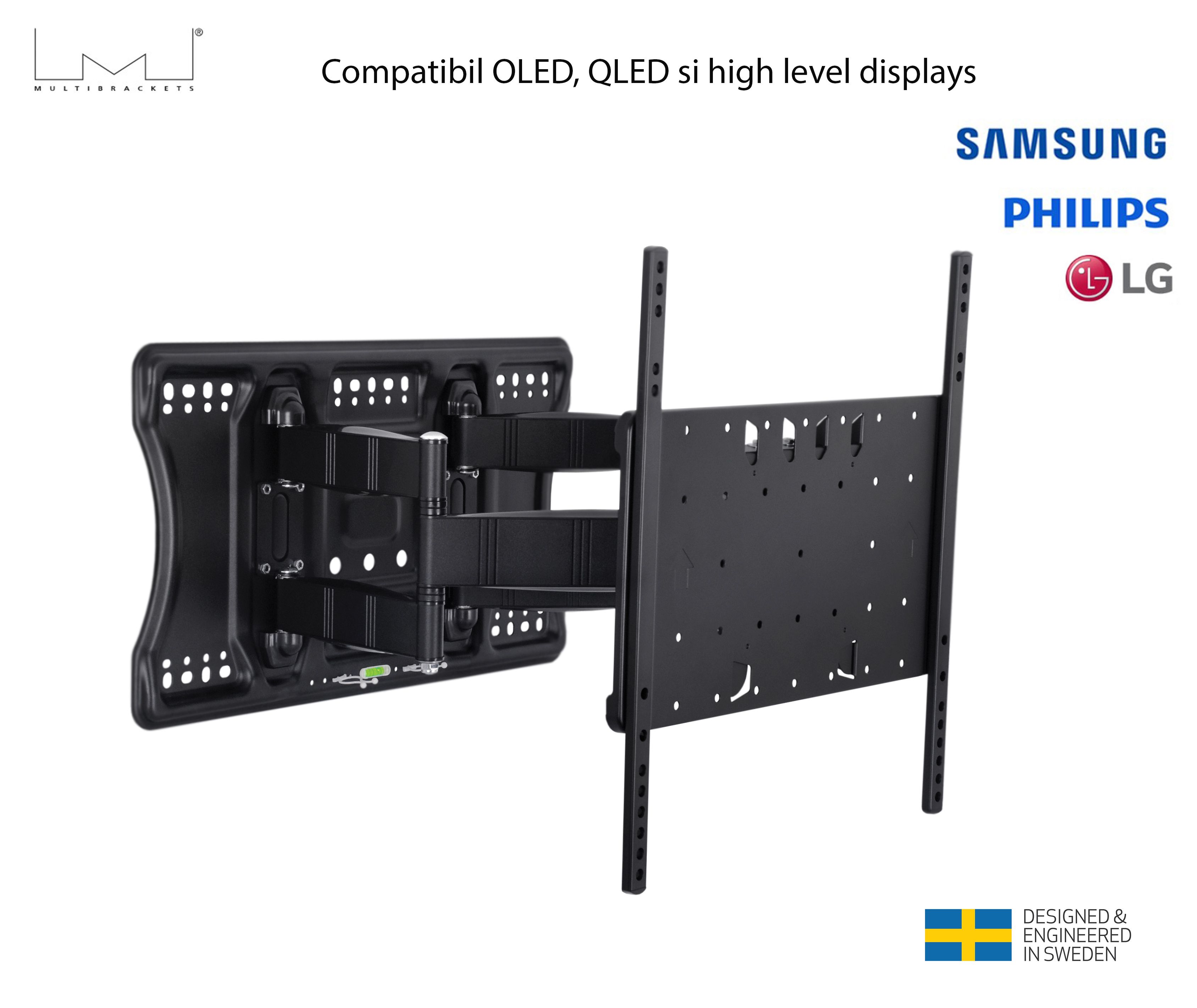 Suport TV de perete Tilt&Turn Super Slim Plus Multibrackets MB-4227, 32 -65 , max.40 kg, negru