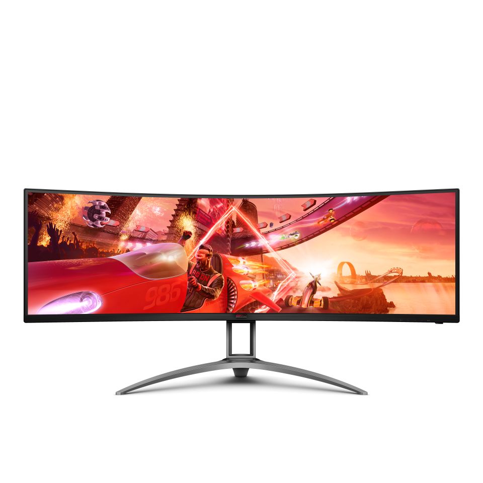 Monitor 49 inch WLED AOC AG493UCX2 5120 x 1440 pixeli, 165 Hz, 4 ms, Negru