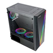 CARCASA SPACER - gaming, Middle Tower, ATX, fara sursa, sticla securizata, USB 2.0 x 2, USB 3.0 x 1, PSU shroud, black  SPCS-GC-TOP-GLASS 