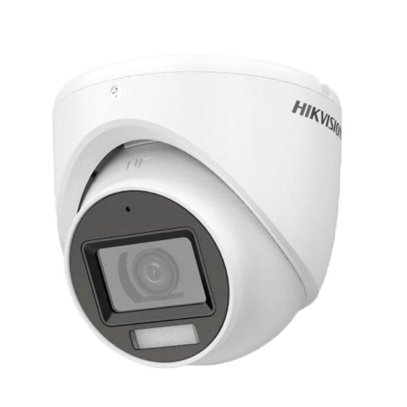 Camera Hikvision Turret Smart Hybrid Light ColorVuDS-2CE76D0T- LPFS(2.8mm) Senzor: 2 MP CMOS Rezolutie: 1920 (H) × 1080 (V) Iluminare: 0.01 Lux @ (F1.6, AGC ON), 0 Lux with IR Lentila: fixa 2.8mm, horizontal FOV: 101°, vertical FOV: 56°, diagonal FOV: 118° White Light 20M,IR 20M Iesire Video