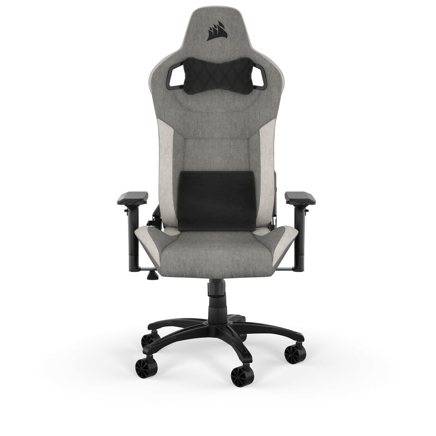 T3 Rush (2023), Textil, Suport lombar Memory Foam, Tetiera, Gri - Alb