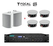 Sistem Sonorizare Premium 180W Cafenea / Restaurant Interior si Exterior cu boxe FOCAL si DSPPA MP610U