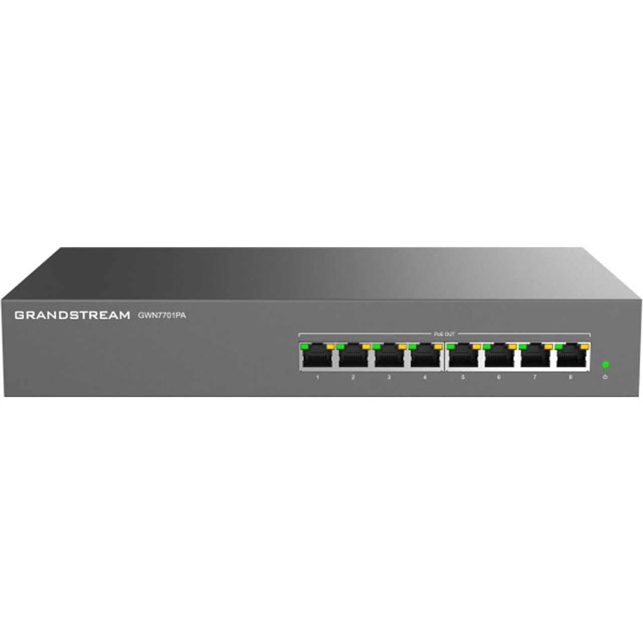 Switch GrandStream GWN7701PA, 8 porturi 10 / 100 / 1000 MBs