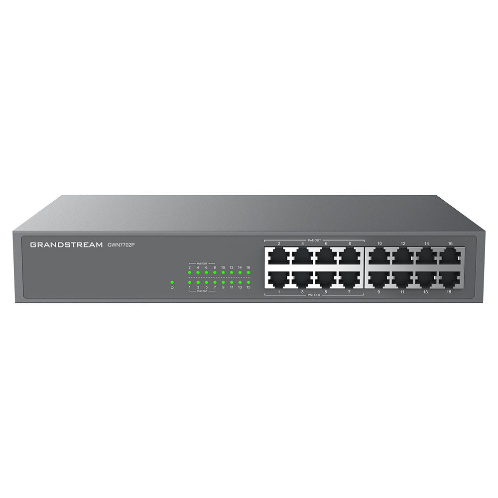 Switch GrandStream GWN7702P, 16 porturi 10 / 100 / 1000 MBs