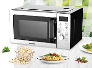 CUPTOR CU MICROUNDE HEINNER HMW-D2060SS, CAPACITATE 20L, CONTROL DIGITAL, DISPLAY LED, PUTERE CUPTOR 700W, 5 TREPTE DE PUTERE, 8 PROGRAME DE GATIRE AUTOMATE, TIMER, TIMP MAXIM DE GATIRE 60 MIN, FUNCTIE DECONGELARE, SEMNAL SONOR LA FINALIZAREA PROGRAMULUI, BLOCARE ACCES COPII, DIAMETRU PLATOU ROTATIV