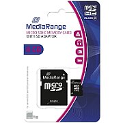 MediaRange Micro SDHC  8GB Class 10 with SD adapter,  MR957  (timbru verde 0.03 lei)