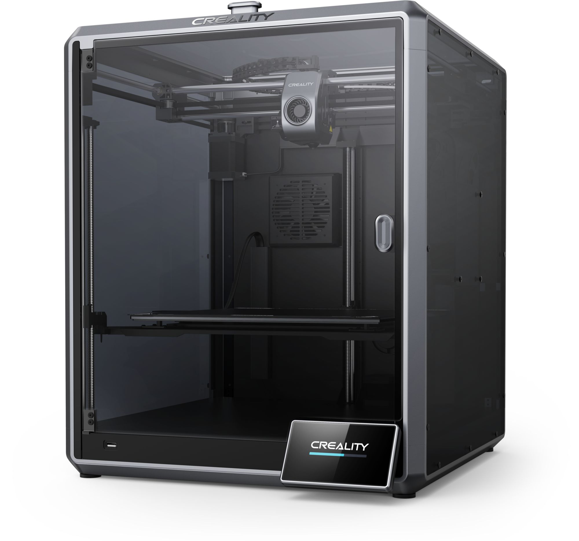 Imprimanta 3D Creality K1 MAX, Tehnologie FDM, viteza printare 600mm/s, Precizie 100 +/-0.1mm, Diametru filament: 1.75mm, tip filament compatibil: ABS/PLA/PETG/PET/TPU/PA/ABS/ASA/PC/PLA-CF/PA-CF/PET-CF, Transfer fisier: USB drive,WIFI temperatura duza:300 C, Format fisier: G-code,Software: Creality