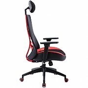 Scaun gaming Serioux Kyrian, adjustabil, piston pe gaz clasa 4, manere 3d, tetiere reglabile, baza stea cu 5 picioare, suporta pana la 150 kg, rosu