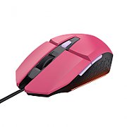 Mouse Trust GXT110W Felox cu fir, interfata USB 2.0, rezolutie maxima 6400 DPI, 6 butoane, roz