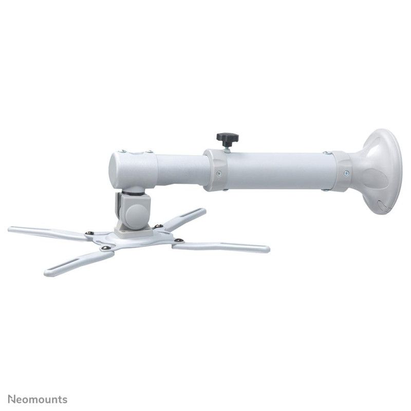 Suport pentru videoproiector de perete Neomounts, distanta reglabila fat de perete 37-47cm, greutate maxima suportata 12 kg, tip full motion, inclinare pana la 90°, rotatie pana la 360°, argintiu