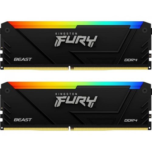 Memorie Kingston FURY Beast 64 GB DDR4 3600 MHz CL18, kit 2 x 32 GB, XMP 2.0, Negru, RGB