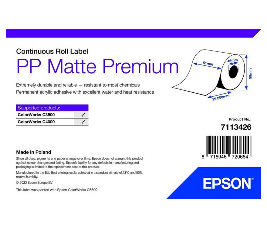 ETICHETE MATTE CONT ROLL 51mmx29M