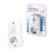 ADAPTOR LOGILINK, Schuko x 1, senzor miscare PIR, detector zi/noapte, IP20, 230 V/16A 50Hz max. 800W (bec luminos) sau max. 300W (LED), alb  PA0248  (include TV 0.18lei)