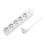PRELUNGITOR LOGILINK, Schuko x 5, cablu 3G 1.5mm2, 230V/16A, 50 Hz, max. 3600 W, buton intrerupator iluminat, IP20, 1.5m, alb  LPS246  (include TV 0.80lei)