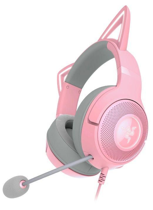 Casti Razer Kraken Kitty V2 Quartz Edition, interfata USB-A, sensibilitate 92.5 dB SPL / mW @ 1kHz si sensibilitate microfon 42 dBV / Pa, roz