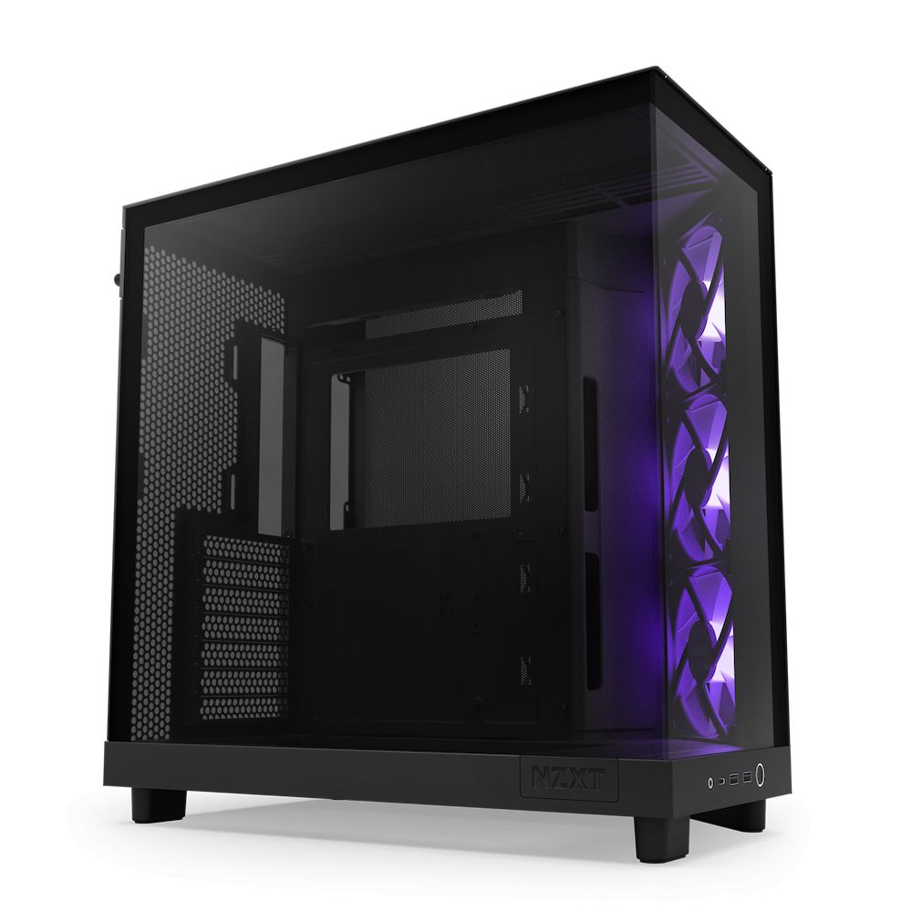 H6 Flow RGB, Compact Dual-chamber, MiddleTower, Negru