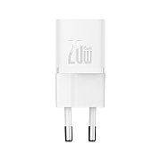 INCARCATOR retea Baseus, GaN5 Fast Charger mini 20W, 1 x USB Type-C 5V/3A, alb  CCGN050102  (timbru verde 0.18 lei) - 6932172625320