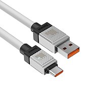 CABLU alimentare si date Baseus, Fast Charging Data Cable pt. smartphone, USB (T) la USB Type-C (T), 100W, 2m, alb,  CAKW000702  (include TV 0.18lei) - 6932172626853