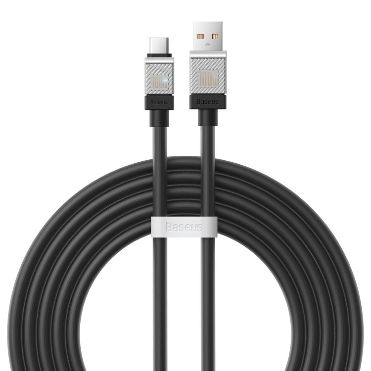 CABLU alimentare si date Baseus, Fast Charging Data Cable pt. smartphone, USB (T) la USB Type-C (T), 100W, 2m, negru,  CAKW000701  (include TV 0.18lei) - 6932172626846