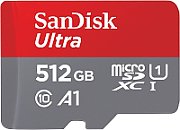 Card de memorie SanDisk, 512GB, UHS-I, Class 10, 80MB/s + Adaptor