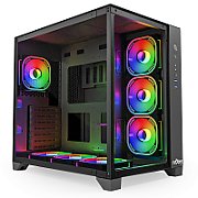 CARCASA NJOY PC AURA Mid Tower ATX, psu not included, Ventilatoare incluse 1x 120 mm spate, 3x 120 mm stanga, 3x 120 mm jos