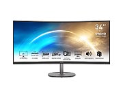 Monitor 34 inch MSI PRO MP341CQ 3440 x 1440 pixeli, 100 Hz