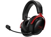 Casti gaming wireless HyperX Cloud III, DTS Headphone:X Spatial Audio, 2.4GHz, spuma cu memorie, microfon 10mm metal mesh si noise cancelling, PC/PS5/PS4/Switch, rosu/negru