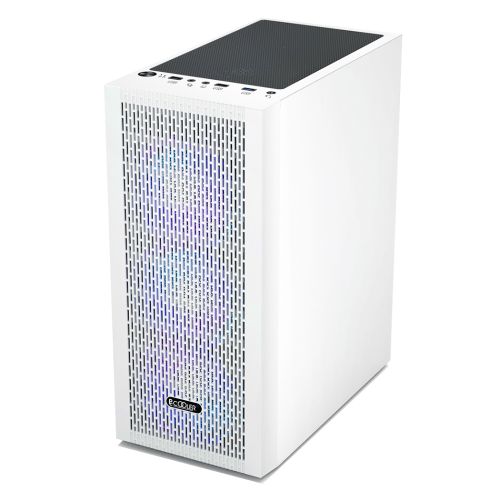 CARCASA PCCOOLER, Middle Tower, ATX, fara sursa, sticla securizata, 3 ventilatoare incluse, iluminare ARGB, alb, USB 3.2 gen 1 x 1, USB 2.0 x 2, mic, audio,  MA100 MESH W 